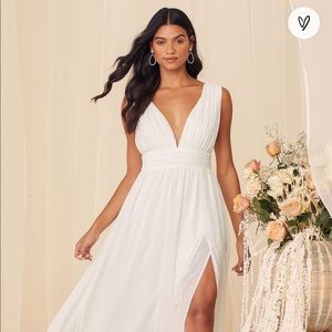 Lulu’s Heavenly Hues White Maxi Dress